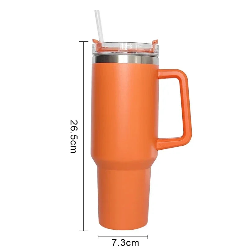 Tumbler With Handle Insulated Tumbler With Lids Straw Stainless Steel Coffee  Cup for Travel
