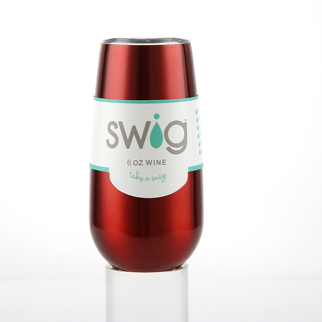Swig Wine Cup Champagne Beer 6oz Camo With Lids Termos Stemless Flute Stainless Swig Tumbler Thermos Vacuum Flask Insulated